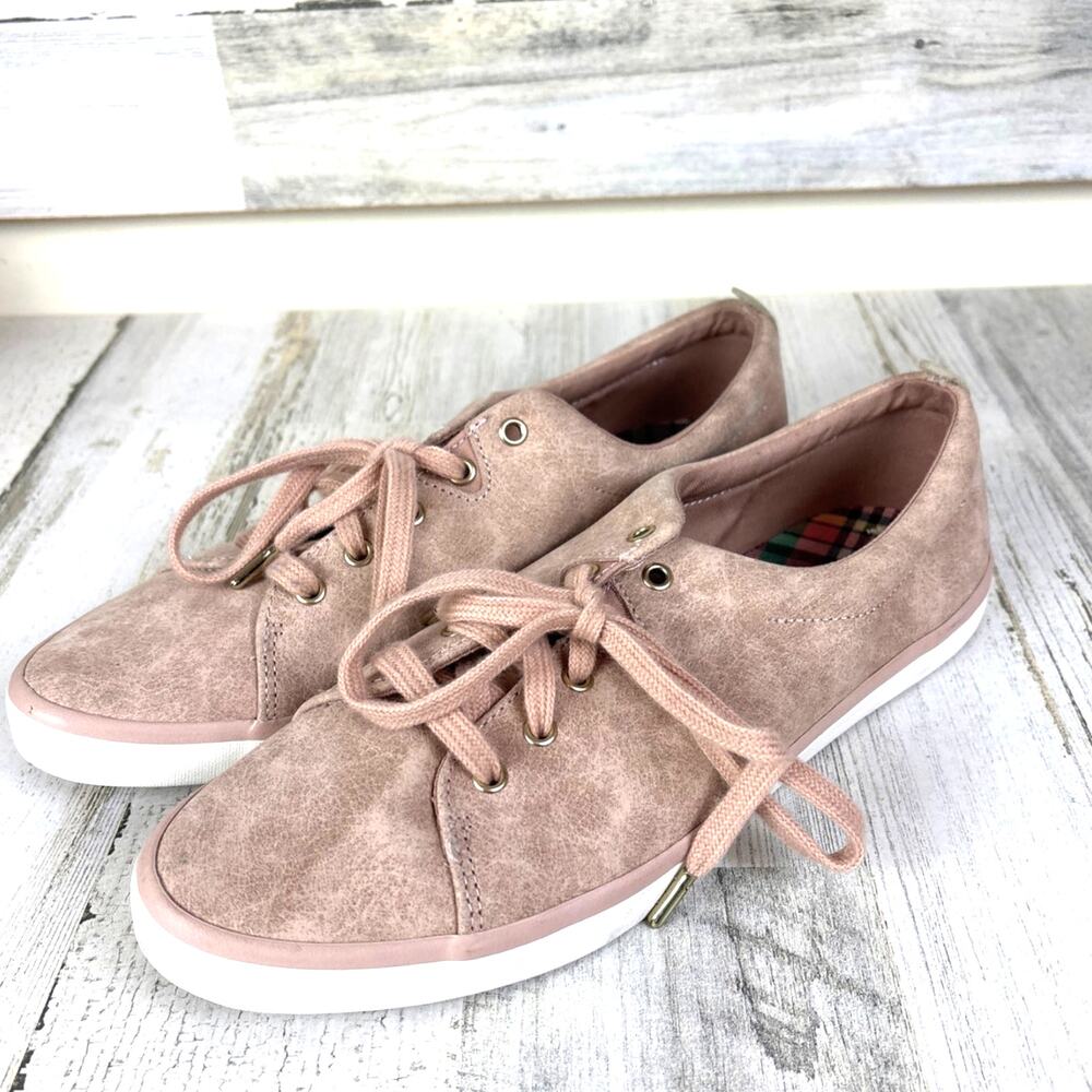 Sperry Womens 11 Pink Speckled Leather Lace-Up Sneaker Boat Shoe Casual Comfort